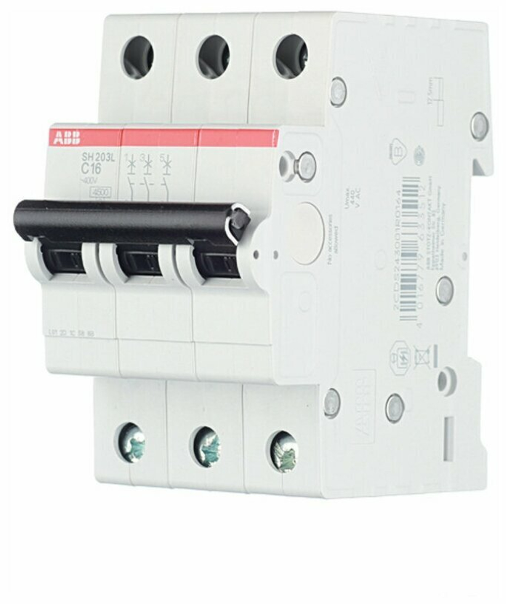 Автоматический модульный выключатель ABB 3п C SH203L 4.5кА 16А 2CDS243001R0164
