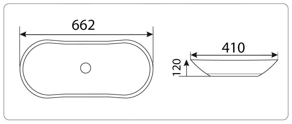 Раковина накладная CeramaLux 66 см 9175MB