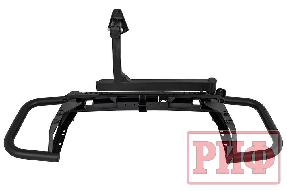 Бампер силовой задний Toyota Land Cruiser 200 2007-2015 c квадратом под фаркоп и калиткой, стандарт РИФ