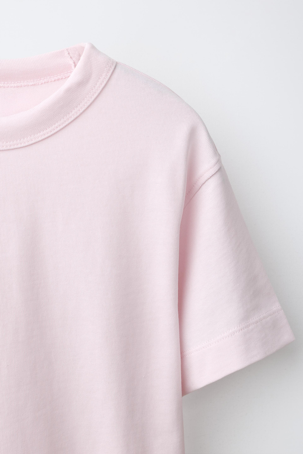 ZARA ОДНОТОННАЯ ФУТБОЛКА HEAVY JERSEY, РОЗОВЫЙ