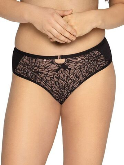 Сексапильные трусики-слипы с цветочным кружевом (Размер: L) (Цвет: черный)
