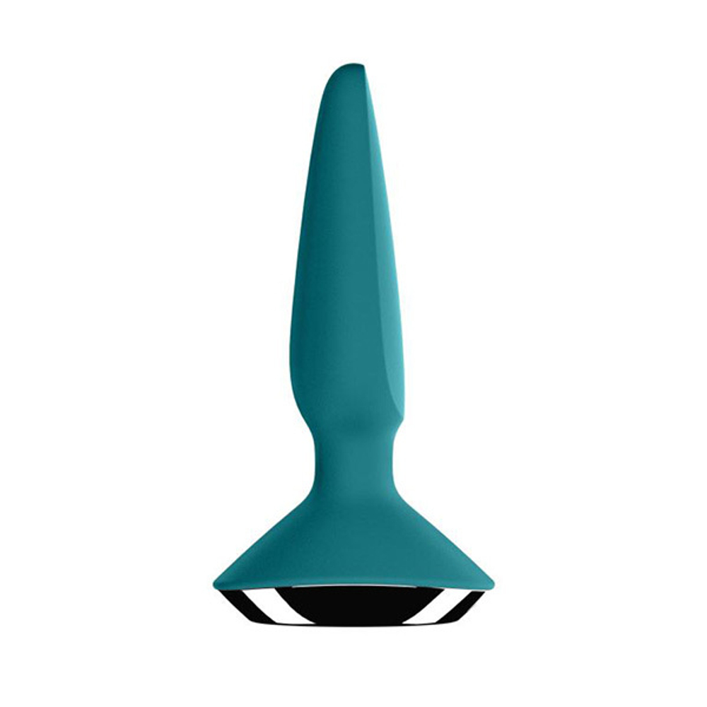 Бирюзовая анальная пробка 13,5см с вибрацией Satisfyer Plug-ilicious 1