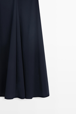 Massimo Dutti Платье из поплина на тонких бретелях, синий