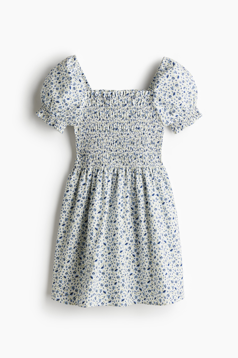 Платье из поплина со сборками — короткие рукава - H&M