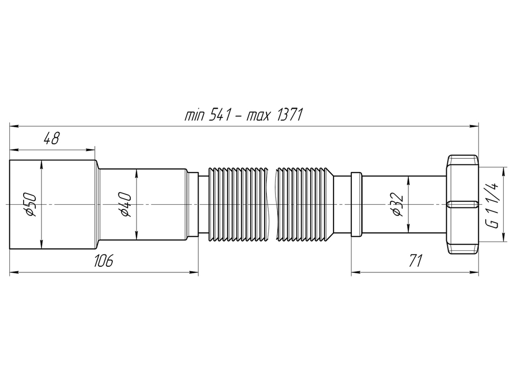 Гофра Ани 1 1/4"*40/50 удлиненная K216 АНИ пласт