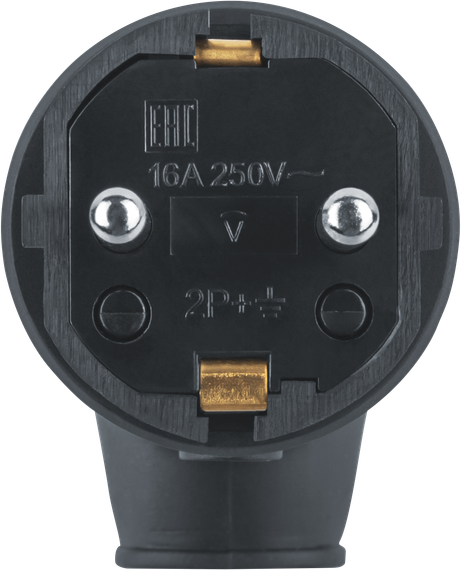 Вилка электрическая Navigator NCA-PLR01 16А IP44 угловая с заземлением каучук черная 37906