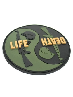 Шеврон на липучке Life Death Инь Янь зеленый