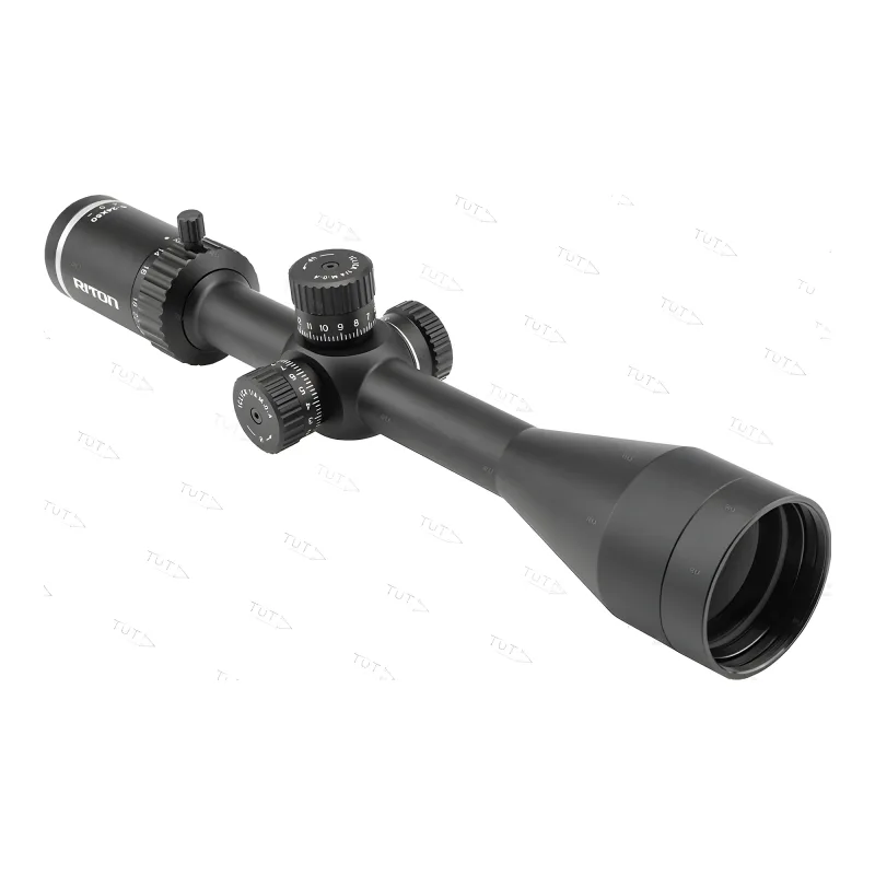 Оптический прицел RITON 1 CONQUER 6-24x50FFP MPSR MOA - вид в 3/4 со стороны объектива