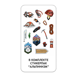 Термос Relaxika 101 (0,35 литра), красный (стикерпак "Альпинизм")
