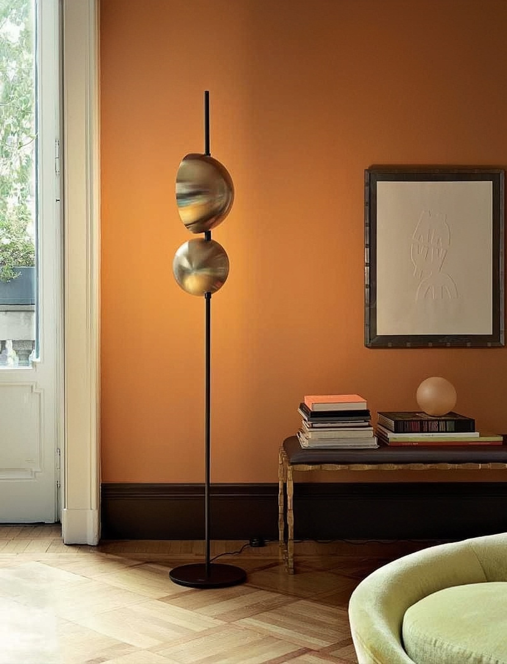 Floor design lamp Superluna by Oluce