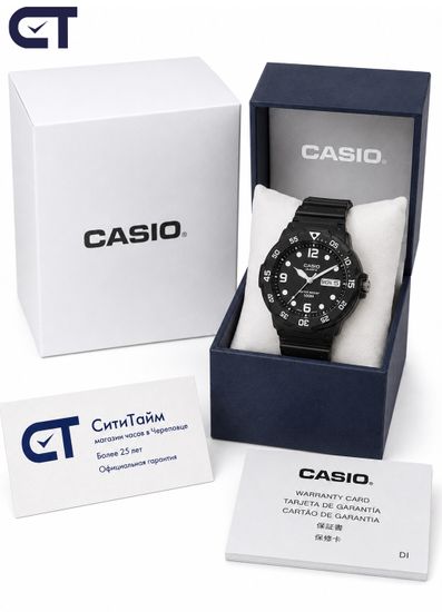 Casio MRW-200H-1B General часы наручные мужские — лёгкие спортивные часы с вращающимся безелем и WR100