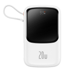 Powerbank Baseus Qpow Pro Digital Display 10000mAh 20W 1USB/1C/кабель Lightning (PPQD020002) белый