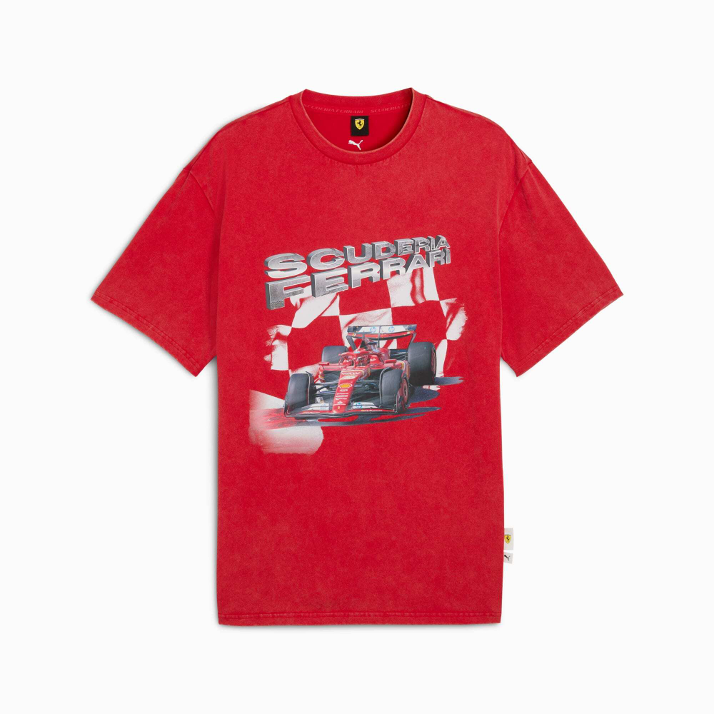 PUMA X SCUDERIA FERRARI МУЖСКАЯ ФУТБОЛКА С ПРИНТОМ SPORTSWEAR, КРАСНЫЙ,