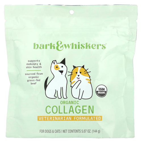 Dr. Mercola, Bark & Whiskers ™, порошок из органического коллагена, для собак и кошек, 144 г (5,07 унции)