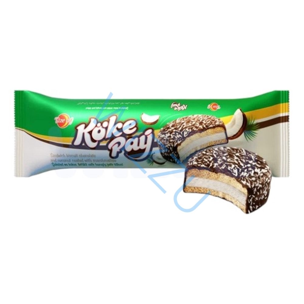 П404 Печенье "КОКЕ ПАЙ" со вкусом какао с зефир.начин и кокосом 6 шб * 24 шт * 65 гр 12 мес