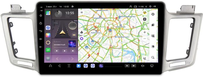 Магнитола для Toyota RAV4 XA40 2012-2019 - Kuberg SF-1610 QLed, Android 13, Быстрейшая, CarPlay, SIM-слот