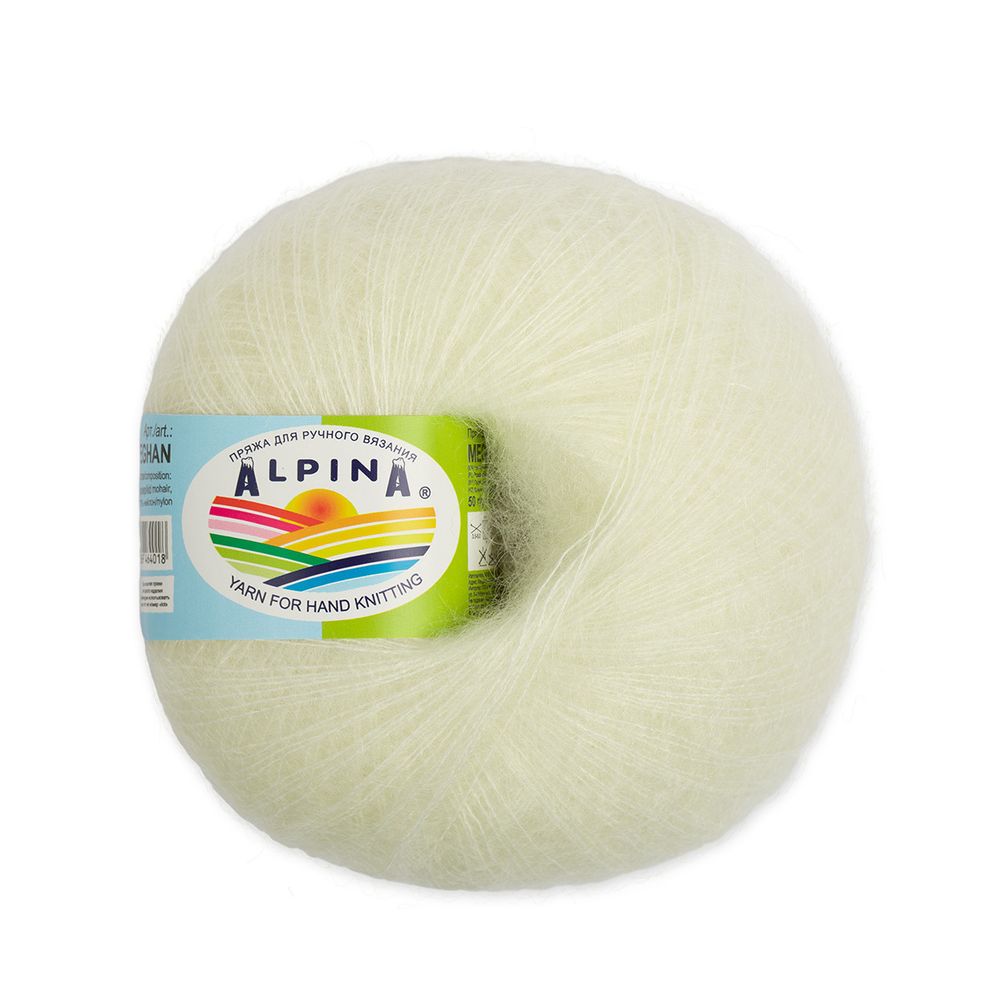 Пряжа Alpina Maghan / уп.4 мот. по 50г, 390м, 33 белый (натуральный) Пряжа Alpina Maghan / уп.4 мот. по 50г, 390м, 33 белый (натуральный)