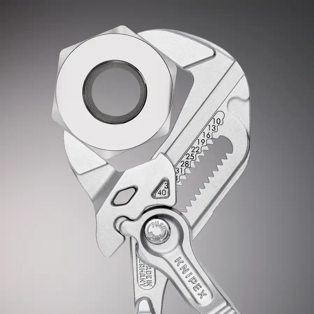 Клещи переставные-гаечный ключ хромированные 180 мм Knipex 86 03 180