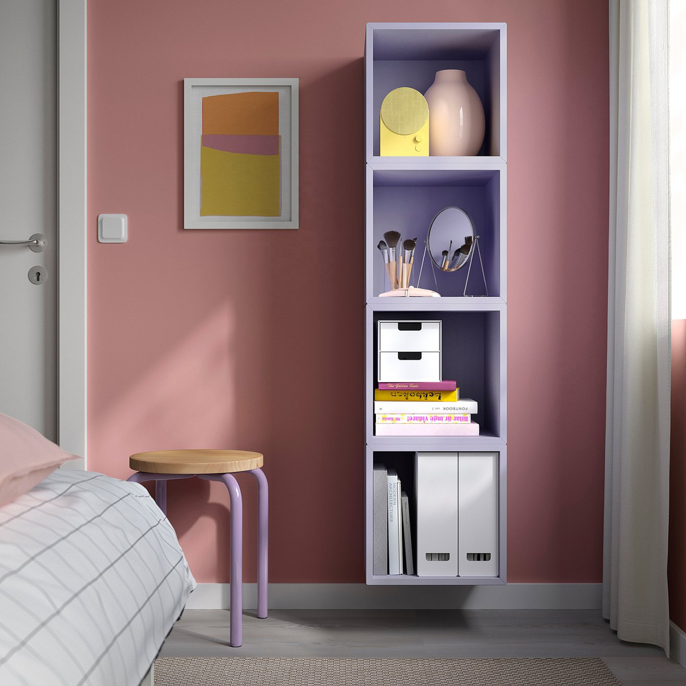 IKEA EKET  (ИКЕА ЕКЕТ)  -  Комбинация навесных шкафов - бледно-фиолетовый 140x35x35 см