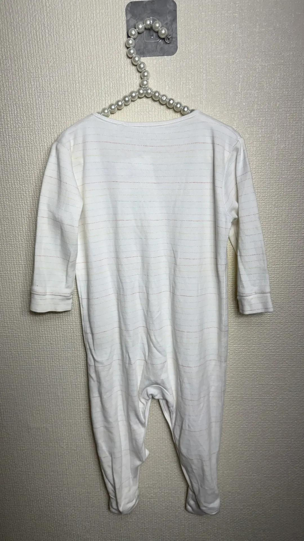 Детское боди для мальчика, белое с тонкими полосками, рост 68-74 см (3-6 месяцев)