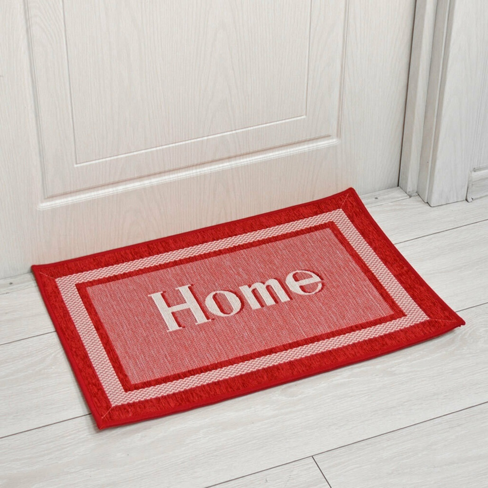 Коврик придверный 40*60см "Home", полиэстер, красный