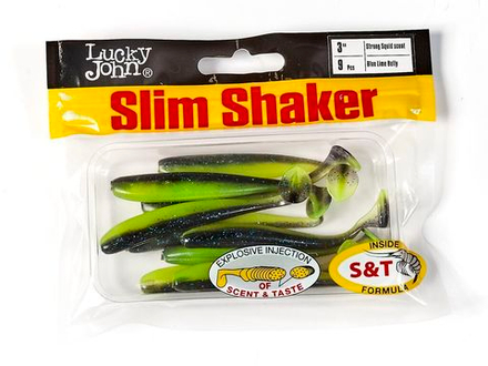 Мягкая съедобная приманка LJ Pro Series Slim Shaker 3in (76 мм), цвет T53, 8 шт
