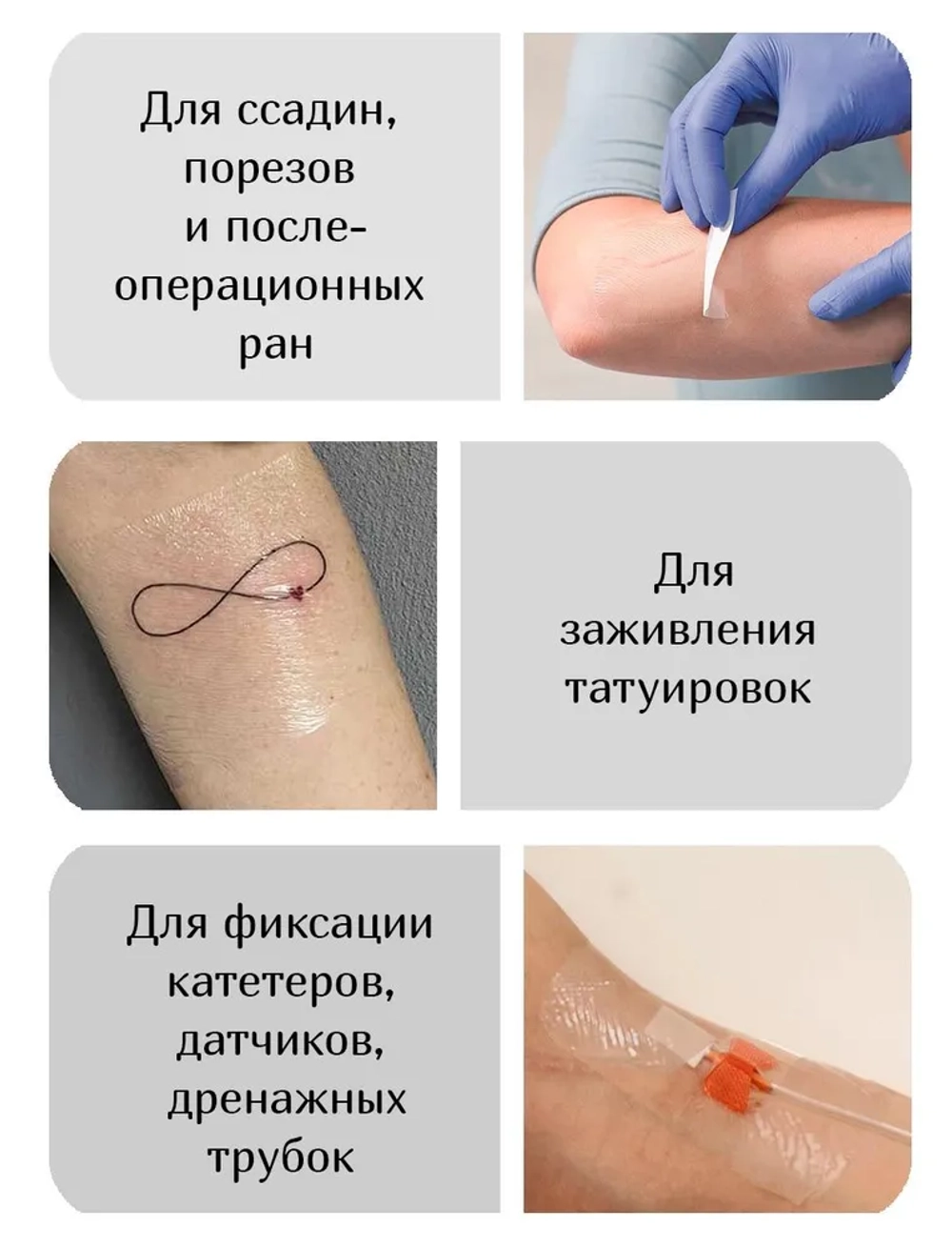 Повязка пленочная прозрачная защитная ПротектФилм 10х12 см. Набор из 5 штук