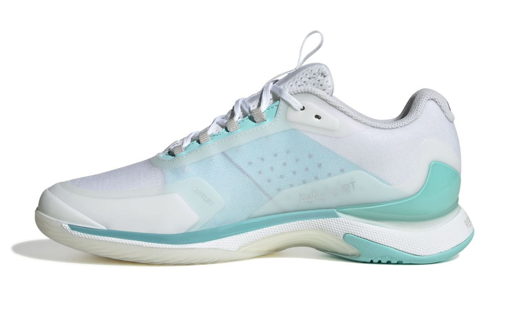 Женские теннисные кроссовки Adidas Avacourt 2 - white/silver metalic/aqua