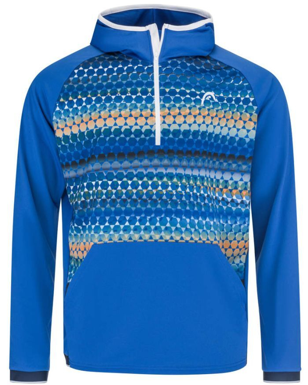 Мужская теннисная кофта Head Topspin Hoodie - french blue/prin
