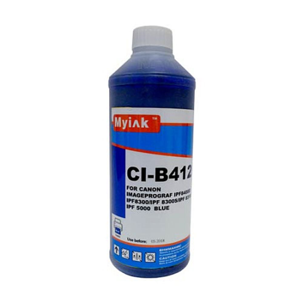 Чернила MyInk CI-B412 для CANON imagePROGRAF iPF5000/iPF9000/iPF8400/iPF9400 (1л, Dye) blue Чернила MyInk CI-B412 для CANON imagePROGRAF iPF5000/iPF9000/iPF8400/iPF9400 (1л, Dye) blue