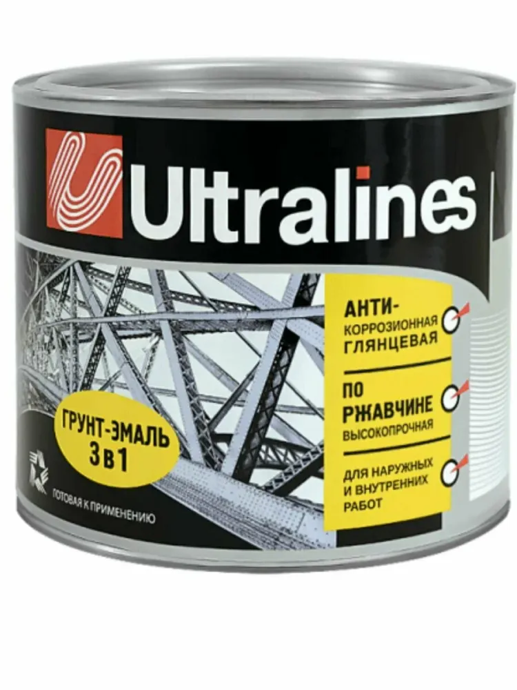 Грунт-эмаль (3в1) КОРИЧНЕВАЯ ULTRA LINES 1,8кг Грунт-эмаль (3в1) КОРИЧНЕВАЯ ULTRA LINES 1,8кг