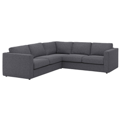 IKEA VIMLE  (ИКЕА ВИМЛЕ)  -  Чехол на угловой диван, 4-местный - Гуннаред средне-серый