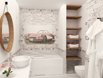 Панель ПВХ фотопечать 3D Panda Винтаж 2700х250 мм