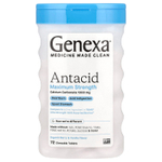 Genexa, Антацид, максимальная эффективность, органические ягоды и ваниль, 1000 мг, 72 жевательные таблетки