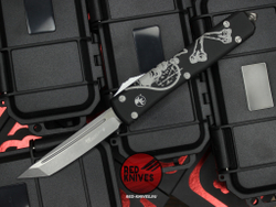 Ножи Microtech Ultratech Death Card Tanto T/E (Левый) + Standard S/E (Правый) "Memento Mori" А+++ - комплект 2 ножа