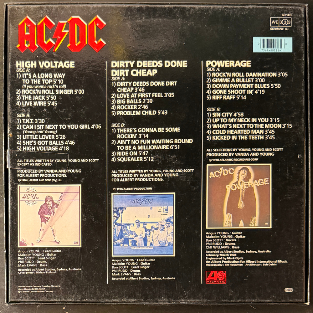 AC/DC ‎– 3 Record Set (Германия)