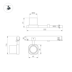 Светильник LGD-DIAFILM-4TR-R60-10W Warm3000 (WH, 38 deg, 230V) (Arlight, IP20 Металл, 5 лет) 061492