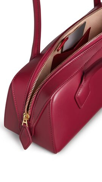 ALAÏA СУМКА LE TECKEL ИЗ ТЕЛЯЧЬЕЙ КОЖИ, ГРАНАТОВЫЙ