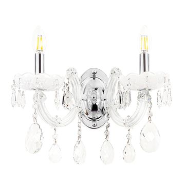 Бра Blanca re AP2 хром/белый Crystal Lux