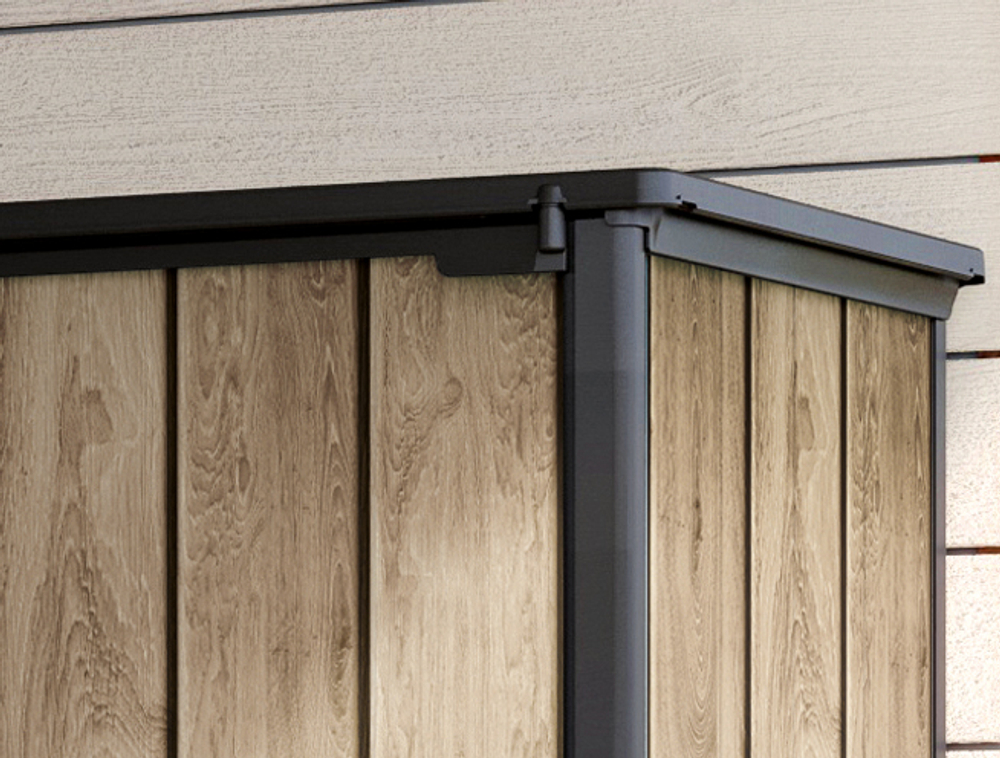 Уличный шкаф пластиковый Keter Deco Vertical 1400 л ashwood