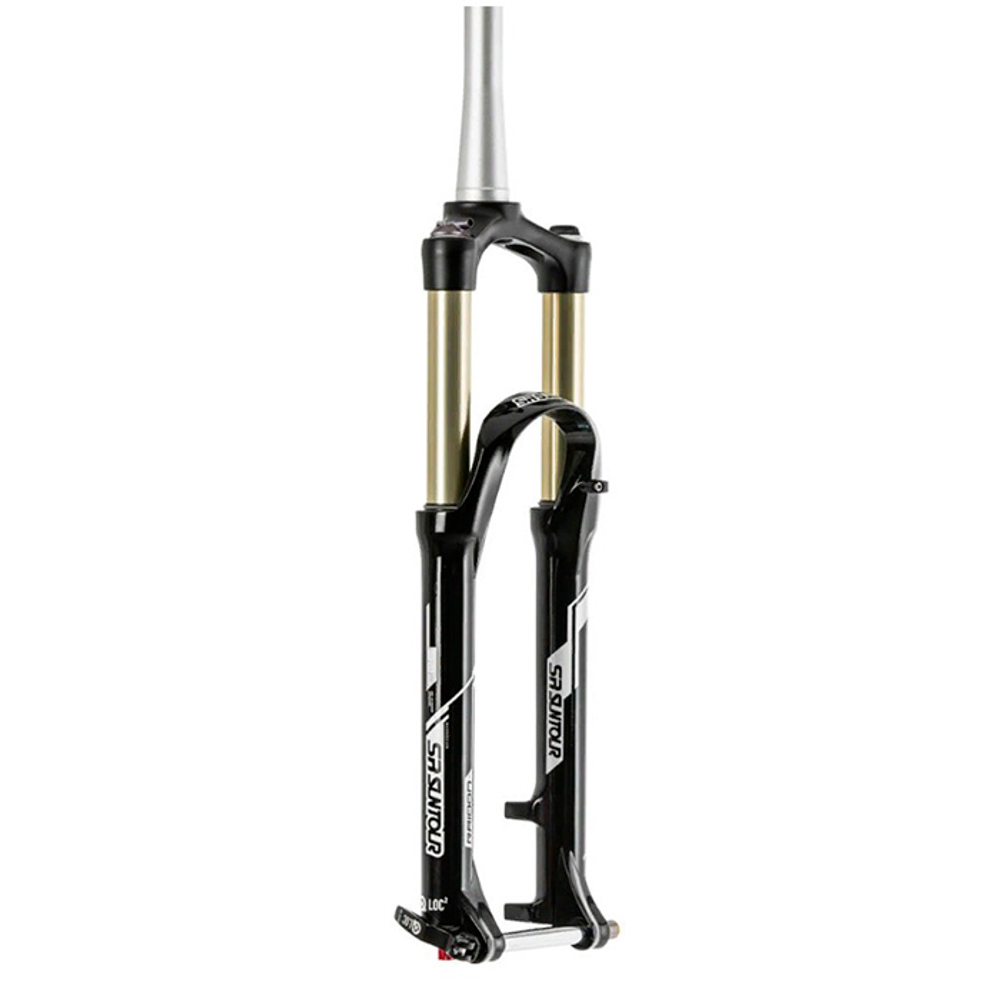 Вилка 27.5", шток 1.5"/1-1/8" конич, ход 120мм, блестящая черная, корона A6000, ноги ?32 мм, блокиро