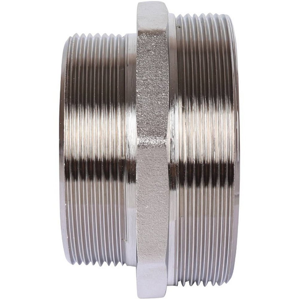 Ниппель редукционный STOUT SFT 0004 - 3" x 2"1/2 (для стальных труб, латунь никелированная)
