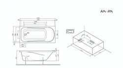 Акриловая ванна AM.PM Sense (АМ.ПМ Сенс) 150x70, W76A-150-070W-A
