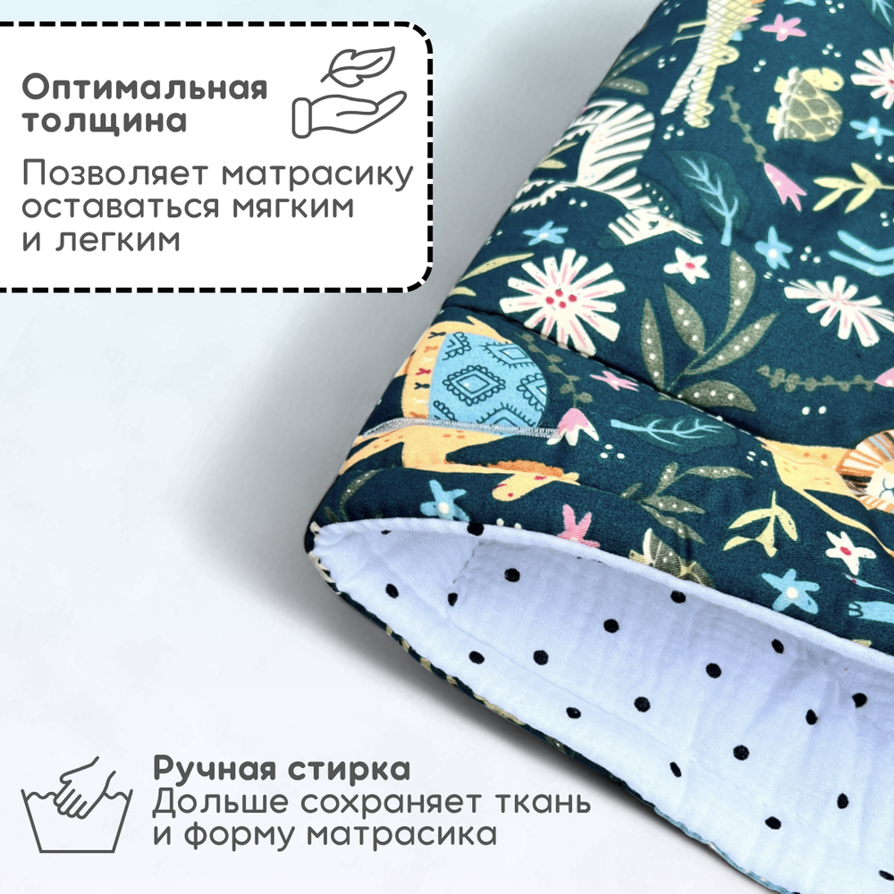 Матрас в коляску двухсторонний детский из муслина