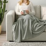 Плед IKEA HOLMVI (ХОЛМВИ), Серо-зеленый, 120х160 см