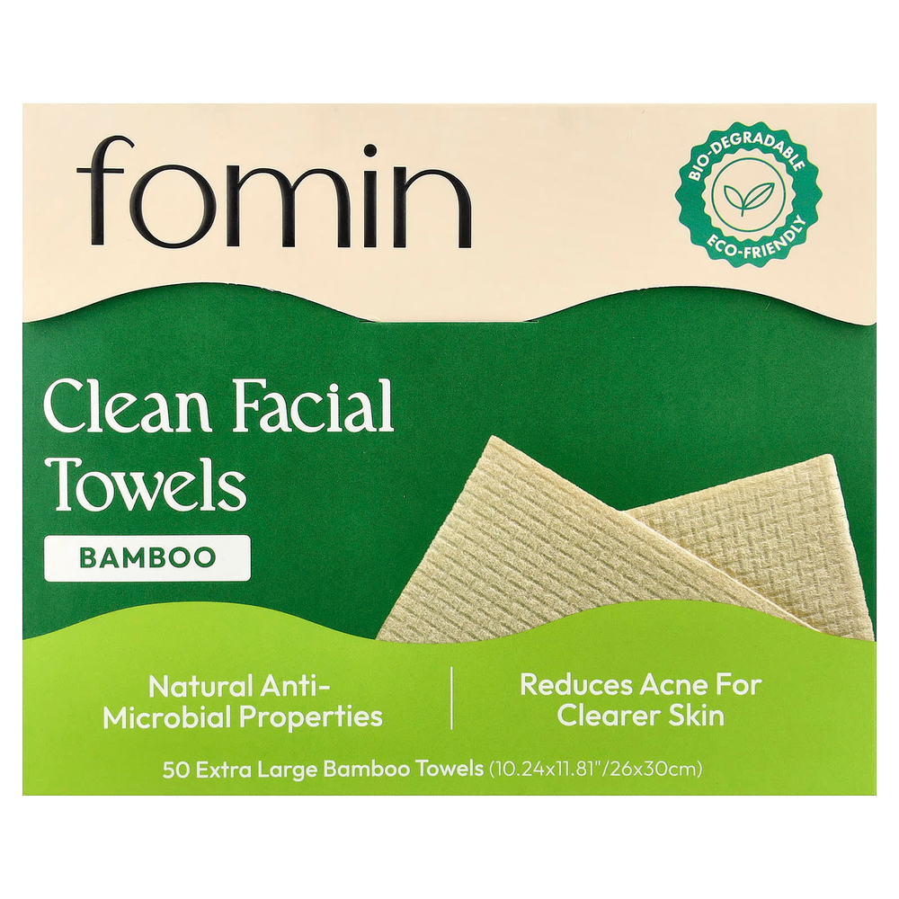 fomin, чистые полотенца для лица, бамбук, очень большие, 50 полотенец