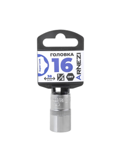 Головка 1/2" Super Lock 16 мм L=38 мм, на холдере Arnezi R0300816