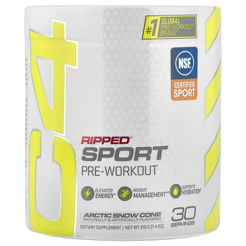 C4 / Cellucor, C4 Ripped® Sport, предтренировочный комплекс, арктический лед, 210 г (7,4 унции)