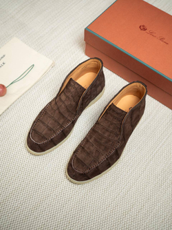 Лоферы Loro Piana из кожи крокодила