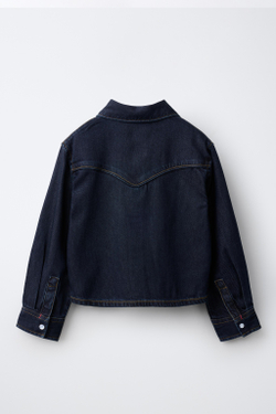 ZARA ДЖИНСОВАЯ РУБАШКА СО ШВАМИ, СИНИЙ